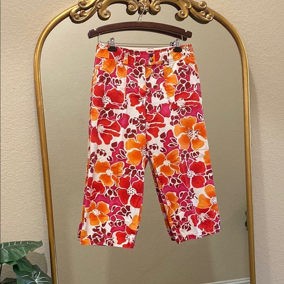 New York & Company Denim - New York & Conpany Vibrant Floral Cropped Pants Size 12